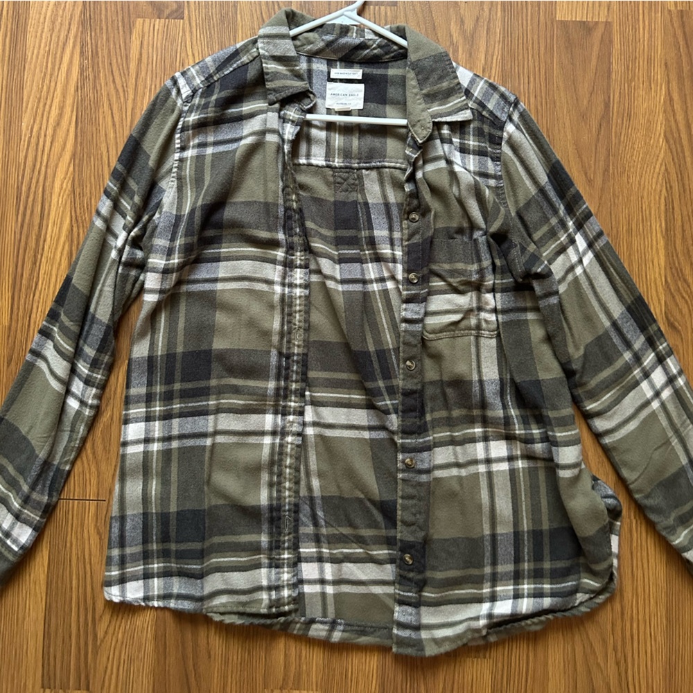 Boyfriend Fit Green Flannel